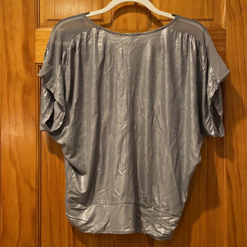 Express Silver Metallic Blouse - image 4
